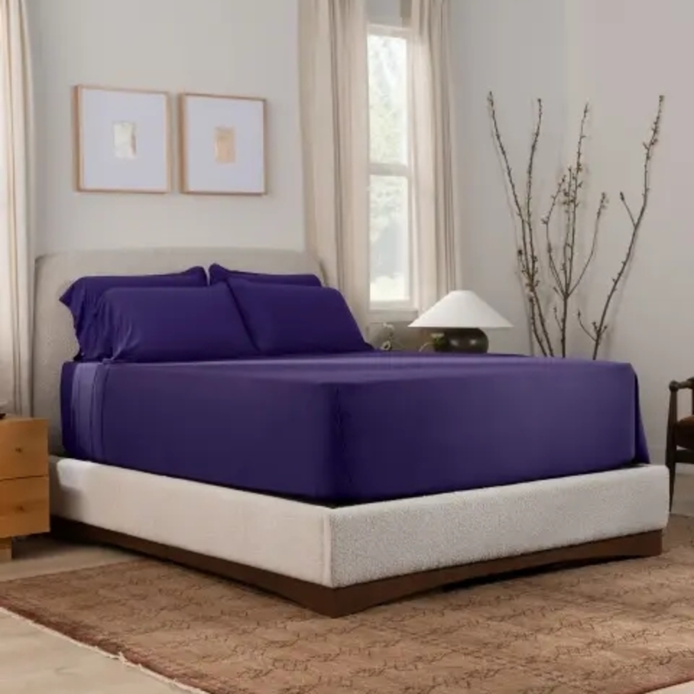 NIB Purple Mattress Brand - KING/CALI KING SOFTSTRETCH SHEET SET (BAMBOO) - Picture 9 of 17